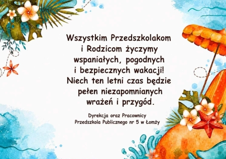 Życzenia wakacyjne